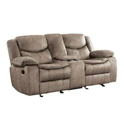 Homelegance 79" Manual Reclining Loveseat, Brown