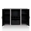 IoHOMES Cato Industrial Two-Tone Buffet With Open Shelf, Wine Bottle Holder, Slatted Drawer And Cabinets, Black And Cement -Amazon Store 41MxZQmsDHL