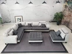 Stendmar 5pc Reversible Modern 2 Tone Grey Microfiber Big Sectional Sofa Set S150D-LG -Amazon Store 41NCBOoAP8L