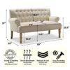 Rosevera Hermosa Para Sala Love Seats Furniture Sofa In A Box Long Couches For Living Room Settee Loveseat, Standard, Velvet Pearl Beige -Amazon Store 41NGSVWxBVL