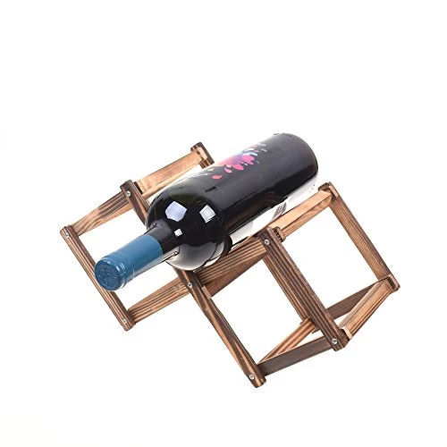 Beautyflier Creative Wood Foldable Rhombus Shaped Countertop 3 Bottles Wine Rack Organizer Display Shelf 4 Beautyflier Creative Wood Foldable Rhombus Shaped Countertop 3 Bottles Wine Rack Organizer Display Shelf - Image 2