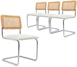 ONEVOG Rattan Dining Chair With Cane Backrest And Metal Frame, Set Of 2, Indoor Furniture For Kitchen, Living Room, Bedroom, Guest Room, Restaurant(Beige) -Amazon Store 41NIpqCWWaL. AC