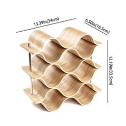 Asian Home 9 Bottle 6-Tier Wave Desktop Wine Rack Freestanding Countertop Bottle Holder For Wine Storage, Wood, Modern And Minimalist 7 Asian Home 9 Bottle 6-Tier Wave Desktop Wine Rack Freestanding Countertop Bottle Holder For Wine Storage, Wood, Modern And Minimalist -Amazon Store 41NMo6pBV1L