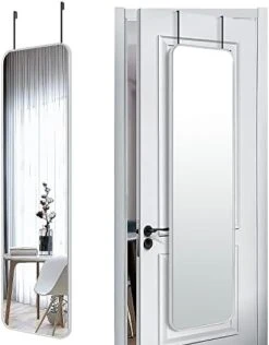 SCWF-GZ 47x14 Mirror Square Full Body Length Door Hanging Wall Mounted Metal Frame Dressing Make-up Mirrors For Entryway Bedroom Bathroom Living Room 47 14 Inch Black -Amazon Store 41NNZNIfsfL. AC