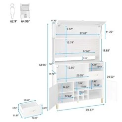 PAKASEPT Kitchen Pantry Storage Cabinet, Pantry Cabinet With Pegboard Wall, Microwave Space, Large Shelves, 6 Grid Wine Racks & 2 Drawers & 2 Adjustable Storage Cabinets For Kitchen, Dinning Room