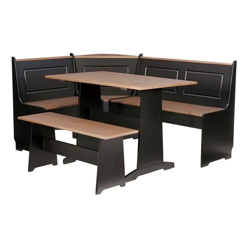 Linon Ardmore Wood Patio Conversation Kitchen Breakfast Corner Nook Table Booth Bench Dining Set In Black And Pecan 3 Linon Ardmore Wood Patio Conversation Kitchen Breakfast Corner Nook Table Booth Bench Dining Set In Black And Pecan