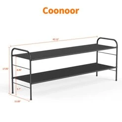 Coonoor 2-Tier Long Shoe Rack Storage For Wide Shoe Shelf Organizer,Black 19 Coonoor 2-Tier Long Shoe Rack Storage For Wide Shoe Shelf Organizer,Black -Amazon Store 41Na1ohIigL