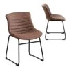 Chairelax Dining Chair Set Of 2, Synthetic Leather Modern Design Bar Chair With Metal Legs For Kitchen Bar Counter Restaurant Dining Room Living Room (Reddish Brown) -Amazon Store 41Ne2vhpKnL