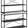 Crosley Furniture KF13030MB Madeleine 2-Piece Baker's Rack With Hutch Steel With Faux Marble Top -Amazon Store 41NgKBsrIjL