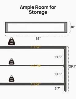 Evajoy Console Table, 55" Entryway Table With 3 Tiers, Open Glass Sofa Table For Living Room, Foyer, Entryway, Bedroom, Hallway 13 Evajoy Console Table, 55" Entryway Table With 3 Tiers, Open Glass Sofa Table For Living Room, Foyer, Entryway, Bedroom, Hallway -Amazon Store 41NjPObra8L