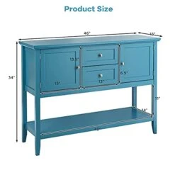 Hysache Buffet Sideboard, Wood Buffet Cabinet With 2 Drawers And 2 Storage Cabinets, Sideboard With Bottom Shelf, Ideal For Kitchen Living Room (Blue) 12 Hysache Buffet Sideboard, Wood Buffet Cabinet With 2 Drawers And 2 Storage Cabinets, Sideboard With Bottom Shelf, Ideal For Kitchen Living Room (Blue) -Amazon Store 41NlqKO8NpS