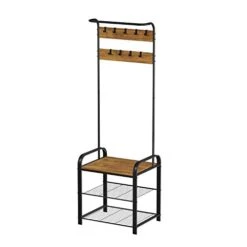 Lavish Home Entryway Coat Rack-Metal Hall Tree-Storage Bench, 9 Hooks, 2 Shelves For Shoes & Hanging Rod-Rustic Farmhouse Design Mudroom Organizer, 73", Brown 14 Lavish Home Entryway Coat Rack-Metal Hall Tree-Storage Bench, 9 Hooks, 2 Shelves For Shoes & Hanging Rod-Rustic Farmhouse Design Mudroom Organizer, 73", Brown -Amazon Store 41NmrAk1mqL