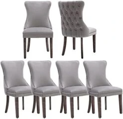 KCC Velvet Dining Chairs Set Of 4, Tufted Upholstered Wingback High-end Dining Kitchen Chair With Nailhead Solid Wood Legs, Contemporary Nikki Collection Modern Style, Beige 23 KCC Velvet Dining Chairs Set Of 4, Tufted Upholstered Wingback High-end Dining Kitchen Chair With Nailhead Solid Wood Legs, Contemporary Nikki Collection Modern Style, Beige -Amazon Store 41NpOQQm35L. AC