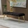 Great Deal Furniture Indira Patterned Faux Fur Bench, Black And Gold Finish -Amazon Store 41O0g19m5lL