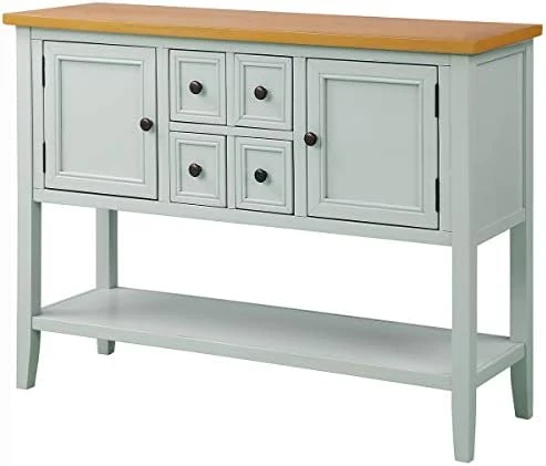 Knocbel Vintage Wood Console Table Buffet Sideboard With 4 Storage Drawers, 2 Cabinets & Bottom Shelf, Entryway Hallway Foyer Table Cupboard Coffee Bar Cabinet, 46" L X 15" W X 34" H (Dark Blue) 12 Knocbel Vintage Wood Console Table Buffet Sideboard With 4 Storage Drawers, 2 Cabinets & Bottom Shelf, Entryway Hallway Foyer Table Cupboard Coffee Bar Cabinet, 46" L X 15" W X 34" H (Dark Blue) - Image 10