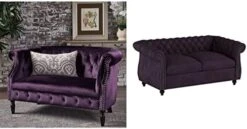GDFStudio Melaina Tufted Chesterfield Velvet Loveseat With Scrolled Arms, BlackBerry And Dark Brown 17 GDFStudio Melaina Tufted Chesterfield Velvet Loveseat With Scrolled Arms, BlackBerry And Dark Brown -Amazon Store 41O4vza9sXL. AC