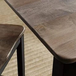 Carol's Inspirations 5 Piece Solid Wood Dining Room Set | 38x64 Inch Farmhouse Kitchen Table With 4 Chairs | Brown And Black Rustic Rectangle Table With Eased Edge And Distressing | Made In USA -Amazon Store 41OCE2c5vAL