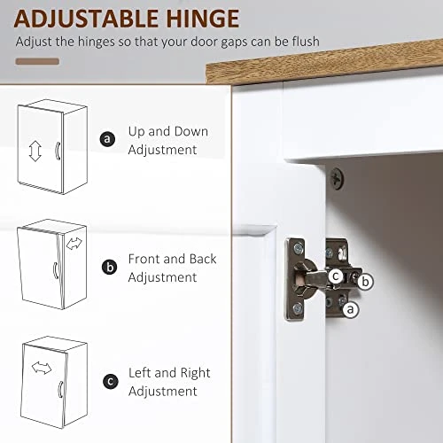 HOMCOM Kitchen Sideboard With Adjustable Shelves, Buffet Cabinet, Coffee Bar Cabinet With 3 Storage Drawers, White 6 HOMCOM Kitchen Sideboard With Adjustable Shelves, Buffet Cabinet, Coffee Bar Cabinet With 3 Storage Drawers, White - Image 4