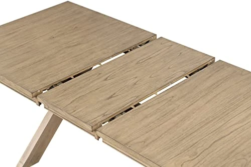 Roundhill Furniture Raven Wood 6-Piece Set, Extendable Trestle Dining Table With 4 Chairs And Bench, Glazed Pine Brown 8 Roundhill Furniture Raven Wood 6-Piece Set, Extendable Trestle Dining Table With 4 Chairs And Bench, Glazed Pine Brown - Image 6