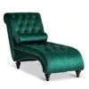Paddie Velvet Button-Tufted Chaise Lounge Chair Leisure Sofa Chaise Chair W/Bolster Pillow, Nailhead Trim And Turned Legs For Indoor Living Room (Green) -Amazon Store 41OGavQt6fL