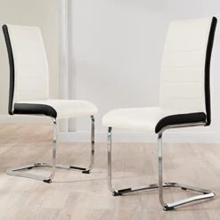 WENYU Dining Room Chairs Set Of 2 – Modern Leather Dining Chair Comfortable Kitchen Chairs With Chrome Legs, Comfy Side Chairs With Soft Padded Cushion Living Room Corner Chairs (Black) -Amazon Store 41OKixksHhL. AC