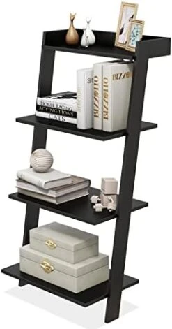 LOKO 4-Tier Ladder Shelf, 43” Tall Wooden Leaning Bookshelf Display Rack, Modern Ladder Bookshelf With Anti-Tipping Device And Top Raised Edge For Living Room, Study, Balcony (White) 16 LOKO 4-Tier Ladder Shelf, 43” Tall Wooden Leaning Bookshelf Display Rack, Modern Ladder Bookshelf With Anti-Tipping Device And Top Raised Edge For Living Room, Study, Balcony (White) -Amazon Store 41OPehWrHZL. AC