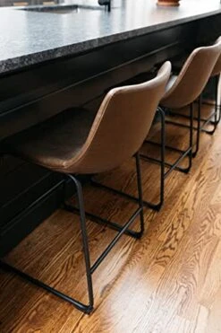 Signature Design By Ashley Centiar 24" Counter Height Modern Bucket Barstool Set Of 2,Faux Leather, Brown -Amazon Store 41OTnMjVLxL