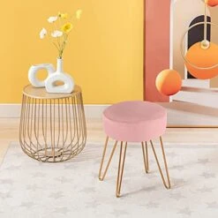 Duhome Velvet Ottoman, Makeup Vanity Stool, Contemporary Stool, Mongolian Round Metal Stool, Vanity Stool, Furry Ottoman Stool, Modern Accent Stools, Pink 17 Duhome Velvet Ottoman, Makeup Vanity Stool, Contemporary Stool, Mongolian Round Metal Stool, Vanity Stool, Furry Ottoman Stool, Modern Accent Stools, Pink -Amazon Store 41OZnPoa1DL