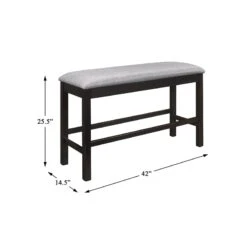 Lexicon Stratus Counter Height Wood Bench In Black With Upholstered Seat Cushion -Amazon Store 41ObYjOdBLL