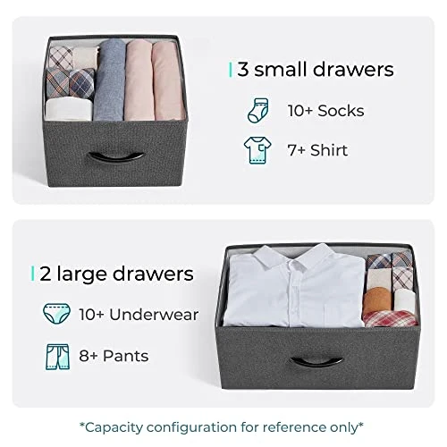 LINSY HOME 5 Drawer Dresser Long Wide Chest Of Drawers Nightstand With Wood Top Rustic Storage Tower Storage Dresser Closet For Living Room, Bedroom, Hallway, Nursery, Kid 6 LINSY HOME 5 Drawer Dresser Long Wide Chest Of Drawers Nightstand With Wood Top Rustic Storage Tower Storage Dresser Closet For Living Room, Bedroom, Hallway, Nursery, Kid - Image 4