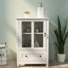 RASOO Kicthen Storage Cabinet White Modern Glass Door With Shelf And Drawer Sideboard Buffet Cabinet Entryway Cabinet, 22.05" X 14.37" X 31.7"H 1 RASOO Kicthen Storage Cabinet White Modern Glass Door With Shelf And Drawer Sideboard Buffet Cabinet Entryway Cabinet, 22.05" X 14.37" X 31.7"H -Amazon Store 41OcFTYXxjL