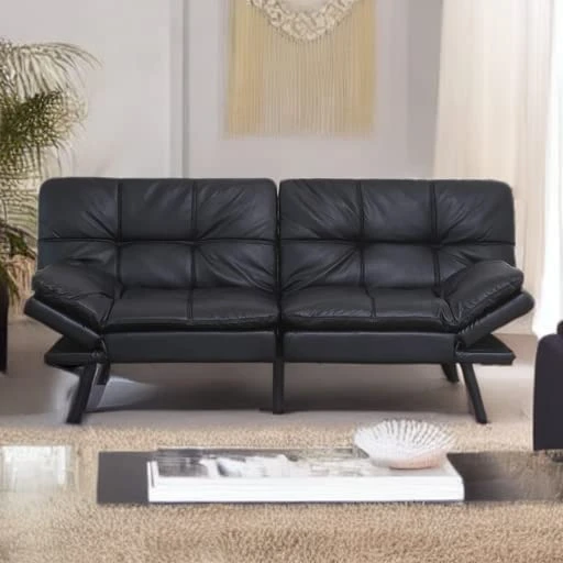 KCROEVUW Modern Folding Futon Sofa Bed, Memory Foam Sleeper Couch, Convertible Futon Frame For Studio, Apartment, Office, Dorm, Easy Assembly (Black) 3 KCROEVUW Modern Folding Futon Sofa Bed, Memory Foam Sleeper Couch, Convertible Futon Frame For Studio, Apartment, Office, Dorm, Easy Assembly (Black)