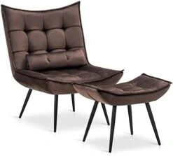 MCombo Accent Chair With Ottoman, Velvet Modern Tufted Wingback Club Chair, Upholstered Leisure Chairs With Metal Legs For Bedroom Living Room 4079 (Burgundy) 20 MCombo Accent Chair With Ottoman, Velvet Modern Tufted Wingback Club Chair, Upholstered Leisure Chairs With Metal Legs For Bedroom Living Room 4079 (Burgundy) -Amazon Store 41OmppXtVPL. AC