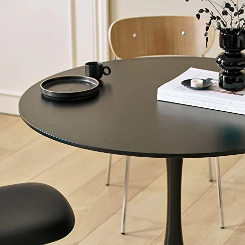 Roomnhome Self-Assembly ∅31.5'' Round Table, Sturdy Décor Table With A Combination Of Iron Frame And 0.7'' Thickness MDF + Scatchproof HPL Top, Home And Kitchen Black Round Table 7 Roomnhome Self-Assembly ∅31.5'' Round Table, Sturdy Décor Table With A Combination Of Iron Frame And 0.7'' Thickness MDF + Scatchproof HPL Top, Home And Kitchen Black Round Table - Image 5