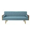Christopher Knight Home Aidan Mid Century Modern Tufted Fabric Sofa, Blue