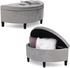 Joveco 43.5" Storage Bench- Velvet Half Moon Ottoman- Tufted Storage Ottoman With Rivet- Half Moon Storage Ottoman- Toy Chests & Storage Bench For Bedroom And Entryway (Gray) 31 Joveco 43.5" Storage Bench- Velvet Half Moon Ottoman- Tufted Storage Ottoman With Rivet- Half Moon Storage Ottoman- Toy Chests & Storage Bench For Bedroom And Entryway (Gray) -Amazon Store 41OrpvmkBQL. AC