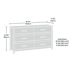 Sauder Cannery Bridge 6-Drawer Dresser, Lintel Oak Finish -Amazon Store 41OwG4NtTEL