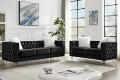 Mikibama Velvet Loveseat Sofa Couch Set For Living Room, Modern Decor Furniture Tufted Sofa Set With Nailhead Acrylic Legs And 2 Pillows For Bedroom, Hall(Grey) 27 Mikibama Velvet Loveseat Sofa Couch Set For Living Room, Modern Decor Furniture Tufted Sofa Set With Nailhead Acrylic Legs And 2 Pillows For Bedroom, Hall(Grey) -Amazon Store 41Ox4IoIbsL. AC 1