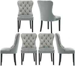 Chairus Dining Chairs Set Of 2 With Tufted High Back, Velvet Upholstered Dining Room Chairs Modern Elegant Nailhead Trim Ring Pull - Ivory 2PCS 31 Chairus Dining Chairs Set Of 2 With Tufted High Back, Velvet Upholstered Dining Room Chairs Modern Elegant Nailhead Trim Ring Pull - Ivory 2PCS -Amazon Store 41P0EbmCzDL. AC