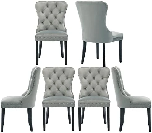 Chairus Dining Chairs Set Of 2 With Tufted High Back, Velvet Upholstered Dining Room Chairs Modern Elegant Nailhead Trim Ring Pull - Ivory 2PCS 17 Chairus Dining Chairs Set Of 2 With Tufted High Back, Velvet Upholstered Dining Room Chairs Modern Elegant Nailhead Trim Ring Pull - Ivory 2PCS - Image 15