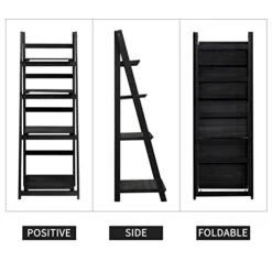 Acendside Ladder Shelf, 4 Tier Ladder Bookshelf, Ladder Shelves Black, Leaning Shelves Wood For Bathroom Kitchen Living Room Office Bathroom(Black) -Amazon Store 41P0Ky7QTqL 1