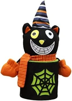 TEEGUI Happy Halloween Party Bottle Case Candy Jar Household Children Can Decor Box Solar Garden Gnome House (A, One Size) -Amazon Store 41P24C4ppwL. AC