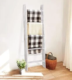 RHF 54" Extra Thick Blanket Ladder,Rustic Wood Ladder, Decorative Heave Duty Ladder For Blanket, Farmhouse Blanket Ladder, Storage Ladder Shelf, Assembly Required, 4.5-Feet (Rustic Brown, 4.5 Ft) -Amazon Store 41P66mwnTML. AC