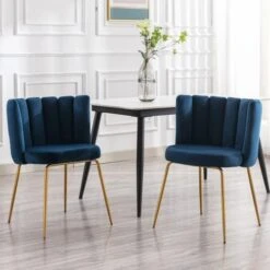 Janoray Velvet Dining Chairs Upholstered Gold Metal Legs Cream Mid Century Modern Accent Chair Set Of 2 For Living Room Kitchen Dining Room, Cream -Amazon Store 41PBkmKeJeL. AC