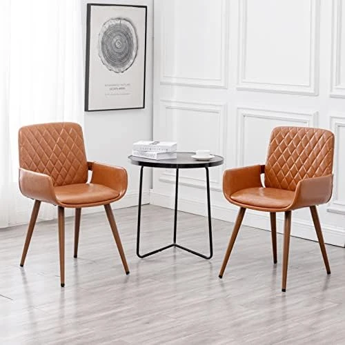 LUNLING Mid Century Modern Dining Chairs Set Of 2 Accent Faux Leather Chair Bentwood Frame With Armrest,Upholstered Seat,Metal Legs,Adjustable Foot For Kitchen Dining Room Desk Chairs(Beige W009) 11 LUNLING Mid Century Modern Dining Chairs Set Of 2 Accent Faux Leather Chair Bentwood Frame With Armrest,Upholstered Seat,Metal Legs,Adjustable Foot For Kitchen Dining Room Desk Chairs(Beige W009) - Image 9