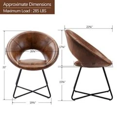 Duhome Modern PU Leather Accent Chairs Dining Chairs Arm Chair For Living Room Furniture Mid-Century Leisure Lounge Chairs With Black Metal Legs Industrial 1 PCS Yellowish-Brown -Amazon Store 41PSb8DWtAL