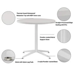 SENGLIDA White Dining Table Round Small Office Table Conference Table Coffee Meeting Table For Office Boardroom Kitchen Living Room Waterproof Desktop Easy Assembly 31.5 Inch 12 SENGLIDA White Dining Table Round Small Office Table Conference Table Coffee Meeting Table For Office Boardroom Kitchen Living Room Waterproof Desktop Easy Assembly 31.5 Inch -Amazon Store 41PTV109JyL