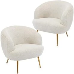 DUOMAY Modern Accent Chair With Ottoman, Sherpa Upholstered Barrel Chair With Footrest, Comfy Lounge Chair Single Sofa Armchair Club Chair For Living Room Bedroom Office, White 28 DUOMAY Modern Accent Chair With Ottoman, Sherpa Upholstered Barrel Chair With Footrest, Comfy Lounge Chair Single Sofa Armchair Club Chair For Living Room Bedroom Office, White -Amazon Store 41PZqDkTl6L. AC