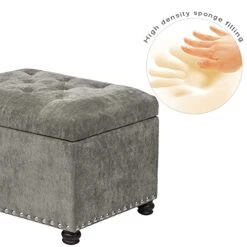 Joveco 24" Ottoman With Storage For Living Room Rectangular Fabric Tufted Bench Footrest - Light Grey 19 Joveco 24" Ottoman With Storage For Living Room Rectangular Fabric Tufted Bench Footrest - Light Grey -Amazon Store 41PetKWZwWS