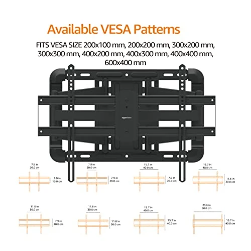 Amazon Basics Heavy-Duty Extension Dual Arm, Full Motion Articulating TV Mount For 37-80 Inch TVs Up To 132 Lbs, Fits LED LCD OLED Flat Curved Screens 6 Amazon Basics Heavy-Duty Extension Dual Arm, Full Motion Articulating TV Mount For 37-80 Inch TVs Up To 132 Lbs, Fits LED LCD OLED Flat Curved Screens - Image 4